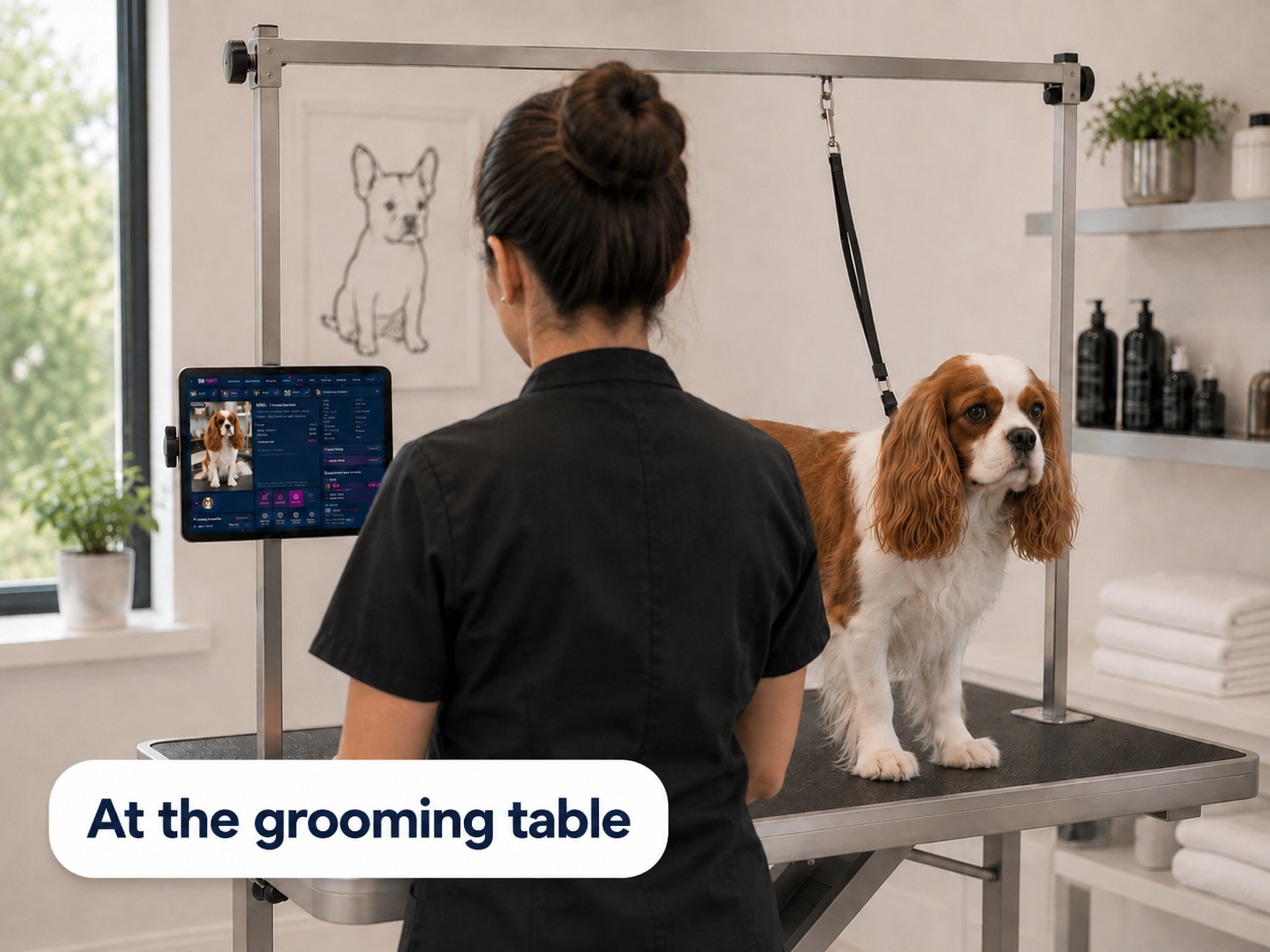 Sir Puppy in use at the grooming table